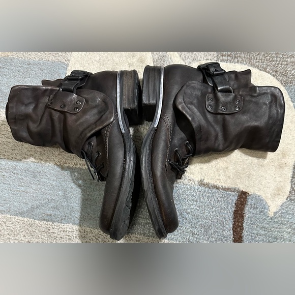 AS98 (Air Step) Simon Boho Biker Boots Where Art Meets Edgy Black w Burgundy - Picture 4 of 8